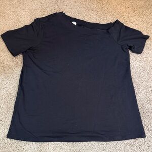 Lululemon Athletica Black Asymmetrical Short Sleeve Tee